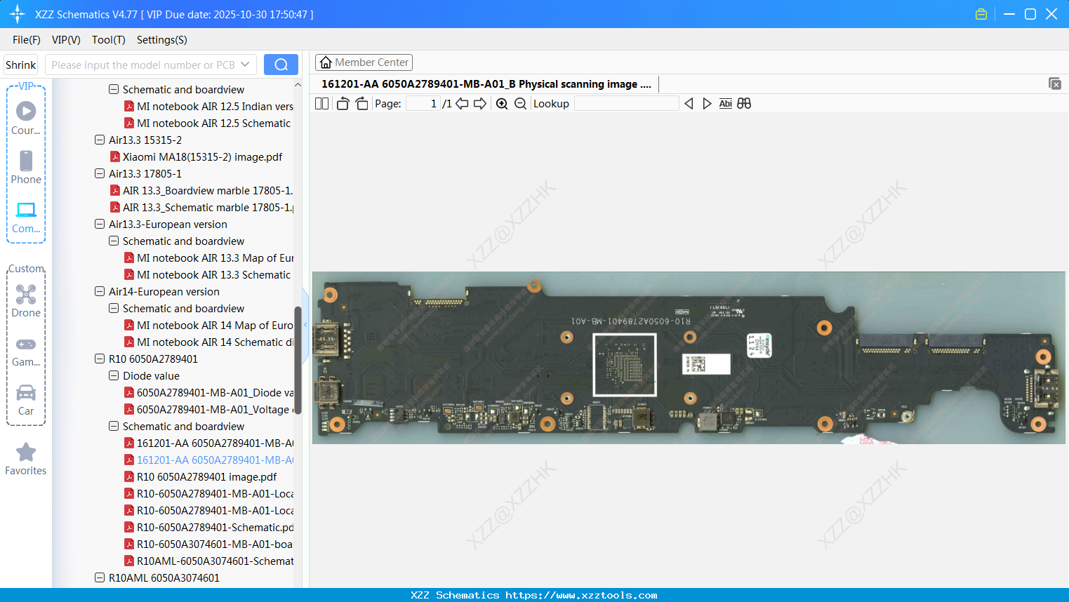 Laptop Xiaomi 161201-AA 6050A2789401-MB-A01_B Physical Scanning Image